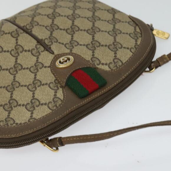 GUCCI GG Supreme Web Sherry Line Bag Pvc Beige Gold 904 02 047 - Picture 6 of 16